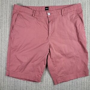 BOSS‎ Shorts Mens 36R Pink SLICE Slim Fit Stretch Casual Classic Chino Summer